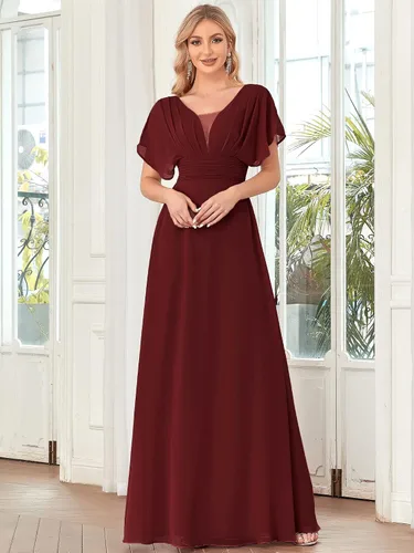 Vista 4 de Ever-Pretty Vestidos de noche formales con cuello en V elegantes para mujer 7851