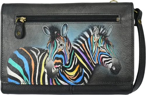 Vista 10 de Anna by Anuschka Women’s Hand-Painted Genuine Leather Organizer Wallet On a String