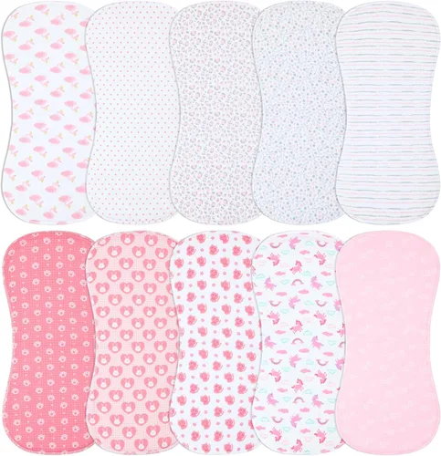 Vista 9 de Juego de 10 paños para eructar para bebés niños y niñas - Paño orgánico para eructos de bebé, toallitas para bebé, trapos para eructos, paños