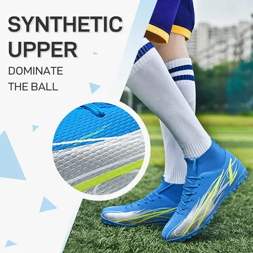 Vista 5 de Zapatos de fútbol para hombre, botines de fútbol atléticos, de alta calidad, transpirables, antideslizantes, para exteriores, para entrenamiento