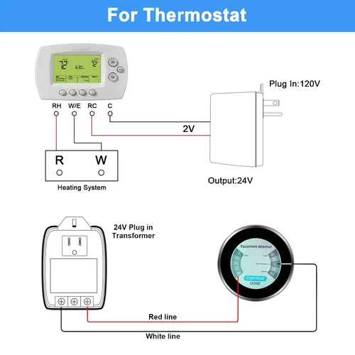 Vista 6 de Hotop Transformador de 24 voltios, transformador de CA de 40 VA, enchufe con fusible PTC, compatible con timbre Ring y termostato compatible
