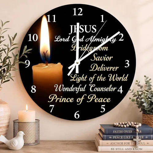 Vista 34 de Reloj con versículo bíblico con citas de Jesús, relojes de 0929Regalos Cristianos (2)