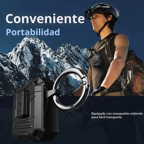 Vista 6 de DASFOND - Funda de armadura para AirPods de 2ª y 1ª generación, carcasa de cuerpo completo de grado militar a prueba de golpes, soporte de carga