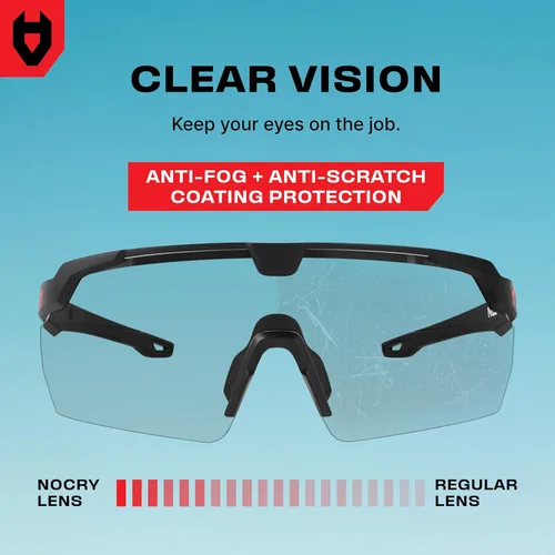 Vista 4 de NoCry Anti-Fog Clear Safety Glasses for Men and Women — Work Glasses