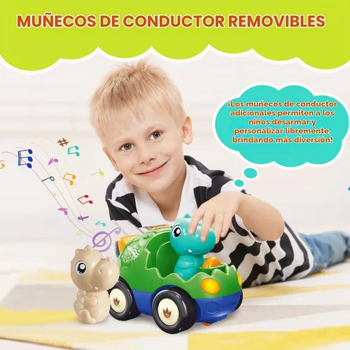 Vista 8 de Pup Go Auto RC de dinosaurio para niños de 18 meses + con 2 muñecas Coche Dino Verde Oscuro (49 Mhz)