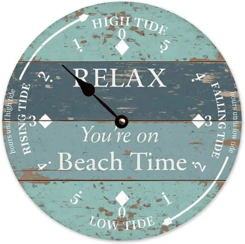 Vista 40 de Tide Clock for Wall Myrtle Beach Time Coastal Clocks Beach Navy-3