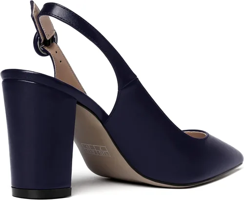 Vista 5 de WAYDERNS Zapatos de tacón de bloque con correa de tobillo puntiaguda mate para mujer, 3.5 pulgadas