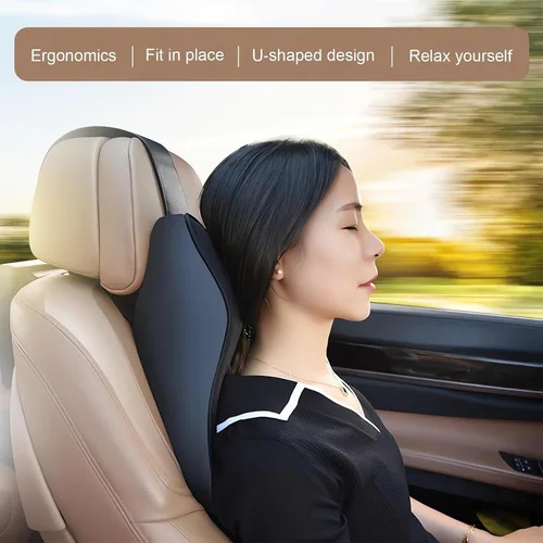 Vista 2 de Cojines para reposacabezas de asiento de automóvil, almohada ergonómica de espuma viscoelástica 3D para el cuello del auto con funda extraíble