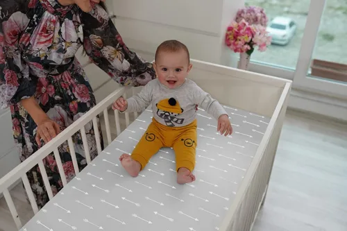 Vista 4 de Pack N Play Sheets - Sábanas de colchón 100% algodón de punto de jersey súper suave, sábanas portátiles para cuna pequeña (24 x 38 x 5)