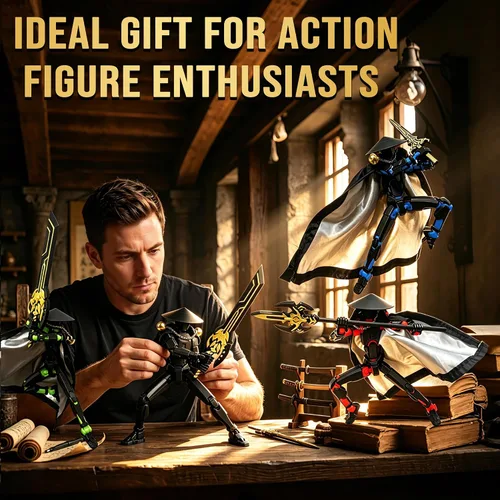 Vista 6 de DANONI Titan 13 - Juego de figuras de acción de Lucky Robot 13 impresas en 3D Las figuras de acción de robot movibles multiarticuladas incluyen un