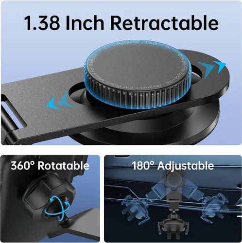 Vista 7 de SYNCWIRE Soporte de teléfono para coche para tablero universal [súper estable] Soporte de teléfono para coche con brazo plegable de aleación