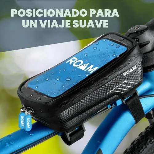 Vista 5 de Roam Soporte universal para teléfono para bicicleta + funda de almacenamiento impermeable con cremallera, se adapta a teléfonos inteligentes