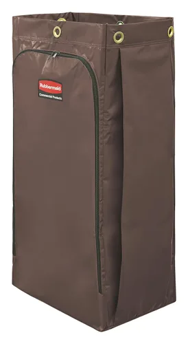 Vista 8 de Bolsa de carro de limpieza Rubbermaid Commercial Products de 30 galones, amarilla, para recoger residuos o artículos de lavandería, carros