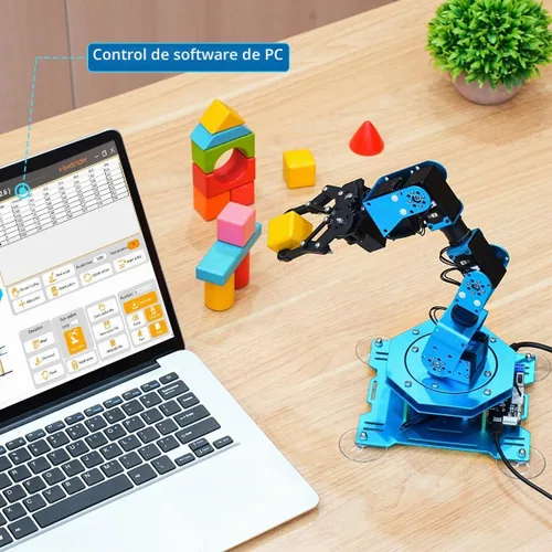 Vista 5 de LewanSoul Brazo robótico para programación de codificación Arduino 6DOF STEM Kit de brazo de robot de construcción educativo, brazo robótico