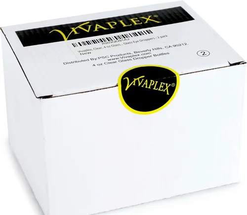 Vista 2 de Vivaplex, Botellas de vidrio transparentes de 4 onzas, con cuentagotas de vidrio - Paquete de 2
