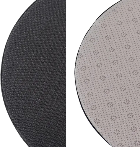 Vista 4 de Cojín redondo suave para dormitorio, oficina, cocina, comedor, cojín antideslizante para silla y cojín de asiento de 14 pulgadas, negro (YZ210918)