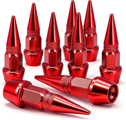 Vista 57 de 4 piezas de tapas de válvula de neumático con estilo púas, cubiertas de válvula de neumático universales de aleación de aluminio a prueba de polvo
