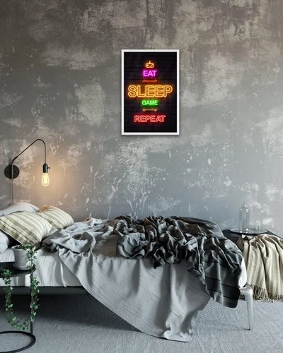 Vista 5 de LIFVEAN Pósteres de juegos para habitación de niños, decoración de pared para niños, decoración de dormitorio, póster de luz negra de videojuegos