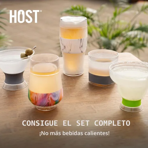 Vista 6 de HOST FREEZE - Vasos de Margarita sin tallo, vasos de cóctel de plástico aislados para bebidas congeladas, vasos enfriadores de doble pared para Azul