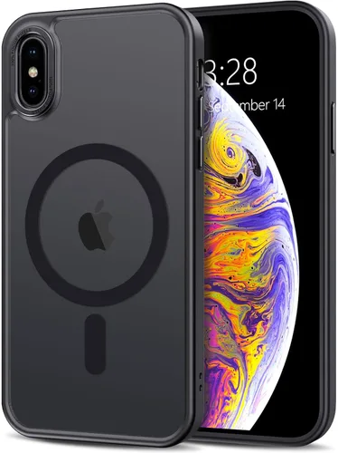 Vista 169 de Anuck - Funda magnética para iPhone 11 compatible con MagSafe, carcasa trasera mate translúcida dura, borde de TPU, delgada, resistente a impactos
