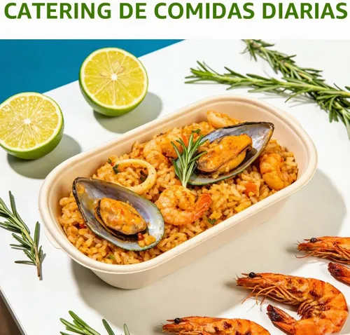 Vista 6 de Paquete de 100 cuencos de papel oblongos de 32 onzas, para burrito