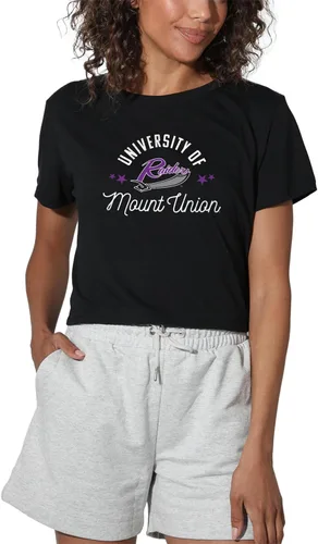 Vista 175 de Colección oficial de camisetas con diseño de mascota desgastada para mujer, color negro Grizzlies del estado de Adams