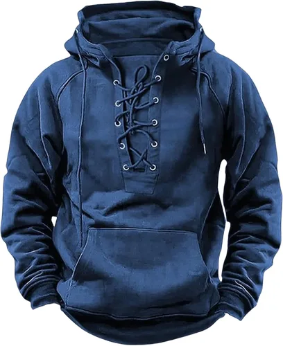Vista 10 de Sudaderas tácticas para hombre, con cordones, con capucha, manga larga, estilo cargo, entrenamiento, al aire libre, con bolsillo
