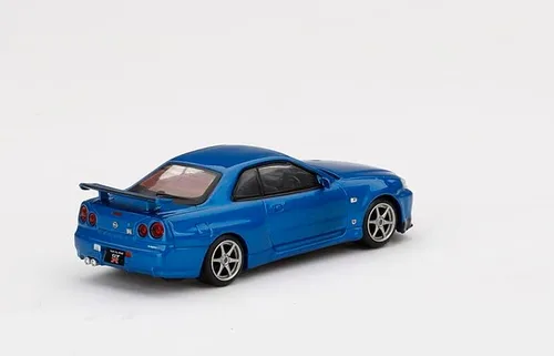 Vista 3 de True Scale Miniatures Modelo de automóvil compatible con Nissan Skyline GT-R (R34) V-Spec II Bayside Blue Edición Limitada 1/64 Modelo de automóvil