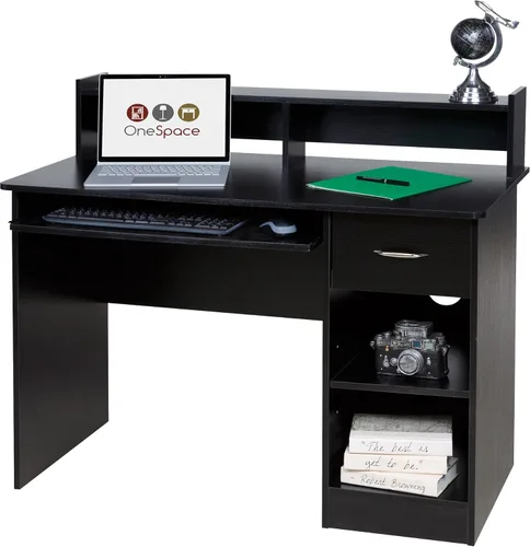 Vista 4 de OneSpace - Escritorio para computadora, Madera, Negro