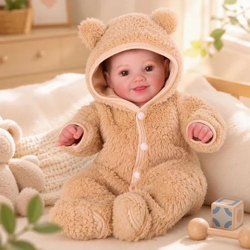 Vista 10 de BABESIDE Muñecas de bebé Reborn para nutrir el juego de simulación, muñeca realista de 17 pulgadas, cuerpo de tela suave, regalo para hermanas