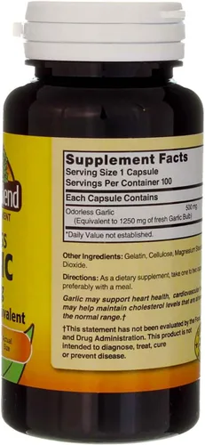 Vista 4 de Nature's Blend Cápsulas de ajo inodoro, 1250 mg, 100 unidades (1 paquete)