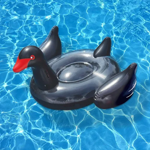 Vista 6 de Swimline 90628 - Flotador inflable gigante de cisne negro para piscina, grande