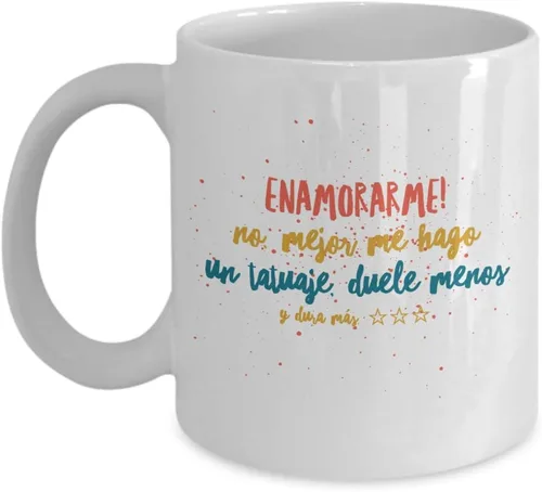 Vista 5 de Taza de Café Enamorarme Vaso, taza de café divertidas, tazas personalizadas, taza de café inspiradoras, taza con mensajes positivos.