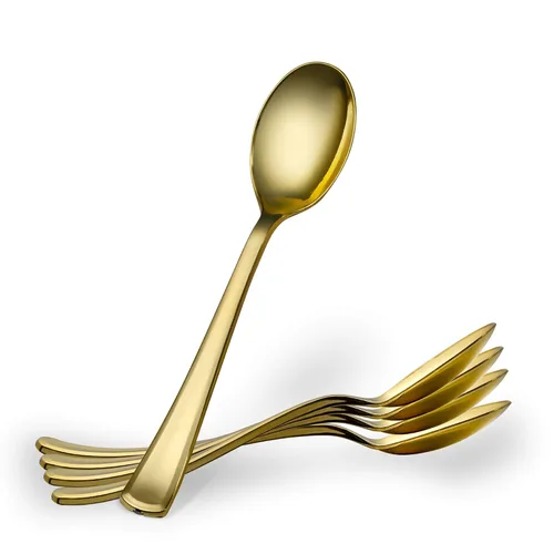 Vista 9 de Plasticpro Tenedores desechables de plástico dorado resistente, cubiertos de plástico elegantes que parecen cubiertos de oro real, utensilios