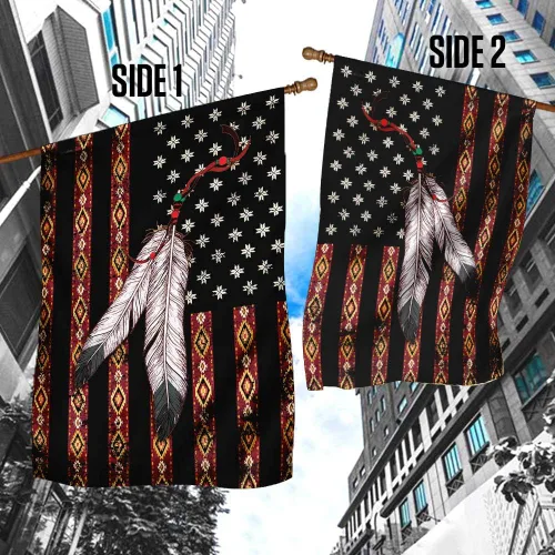Vista 4 de FLAGWIX Banderas – Bandera del orgullo nativo americano THH2489F, bandera de casa (29.5 x 39.5 pulgadas) – Banderas de jardín de casa de Estados