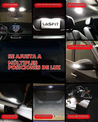 Vista 3 de LASFIT 194 Bombilla LED 6000K Blanca, T10 168 2825 W5W Bombillas LED de Repuesto, Para Luz de Domo/Mapa, Luz de Puerta, Luz de Cortesía, Luz