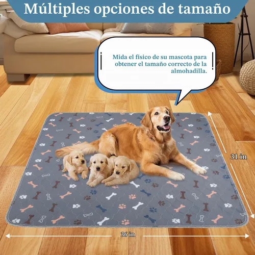 Vista 4 de Almohadillas lavables para orina para perros, paquete de 2 almohadillas reutilizables para cachorros, almohadillas de orina de perro de rápida