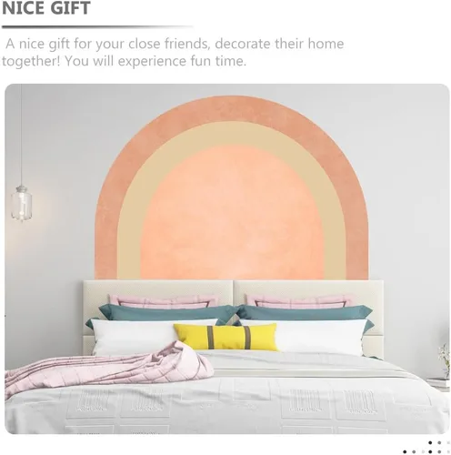 Vista 5 de Uonlytech Adhesivo de pared de arco extraíble para decoración elegante del hogar, fácil de aplicar, arte de pared semicírculo para dormitorios