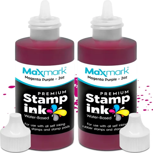 Vista 11 de MaxMark Premium - Tinta de recarga con punta de control en botella para sellos autoentintados, color negro - 1 onza
