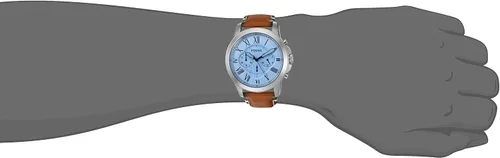 Vista 2 de Fossil de los hombres fs5184Grant Cronógrafo luz reloj de piel color café