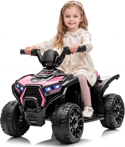 Vista 11 de ATV eléctrico para niños - Quad de 6 V y 4 ruedas con luces y música Azul