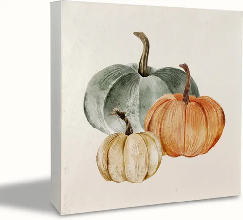 Vista 9 de KEUSPI Letreros de otoño para decoración del hogar, decoración de otoño, placa de madera de granja, decoración de escritorio de otoño, decoración