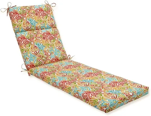 Vista 7 de Pillow Perfect Outdoor/Indoor Corinthian Driftwood Chaise Lounge Cushion, 72.5" x 21", Black