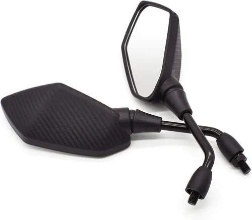 Vista 9 de Espejo retrovisor para motocicleta, espejo retrovisor, espejo lateral universal de 0.394 in y 0.315 in para Kawasaki Z250 Z300 para VERSYS 300X Negro