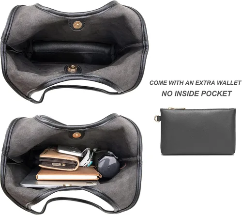 Vista 5 de Montana West Bolsos estilo hobo holgados para mujer, bolsos de hombro suaves de diseñador para mujer, bolso de mano con asa superior