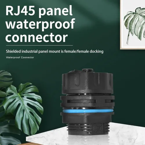 Vista 7 de RJ45 Conector Impermeable para Montaje en Panel IP68 Conector de Cable, Hembra a Hembra, con Acoplador de Cable de Blindaje-CAT6-YMP23-Azul-2 PCS