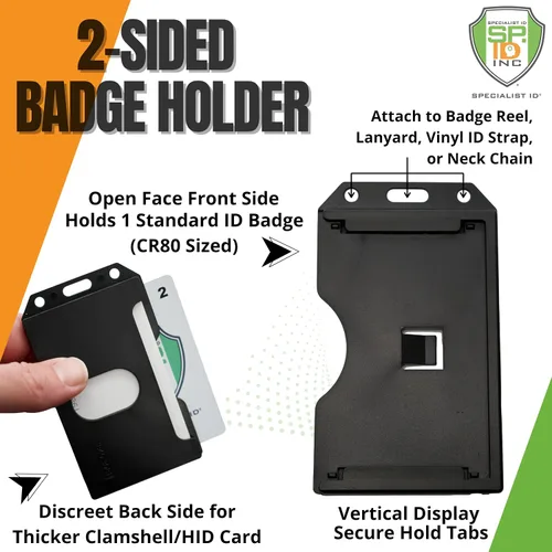 Vista 3 de Tarjetero rígido Specialist ID para múltiples tarjetas, 2 lados, Negro