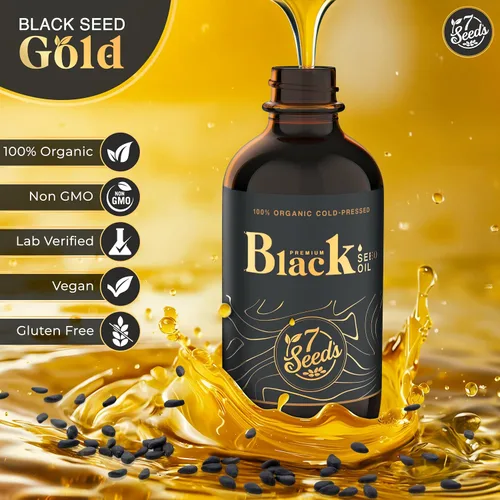 Vista 3 de 7 Seeds Aceite de semilla negra prensado en frío, 4.1 fl oz de líquido Nigella Sativa prensado en frío para apoyo inmunológico, articulaciones