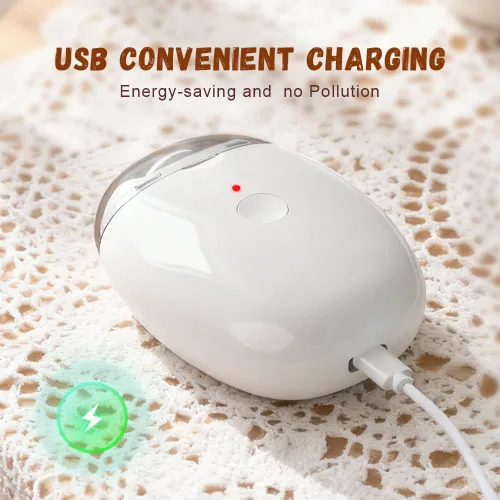 Vista 4 de Amoladora de uñas automática universal, portátil 3 en 1 con luz LED y 3 velocidades, cortador automático de uñas y recortador de pulido para toda