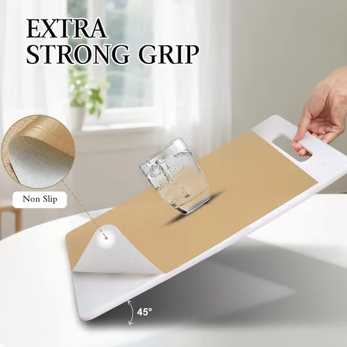 Vista 2 de Beautysaid Revestimiento de estante y cajón para armario de cocina, papel antideslizante no adhesivo, impermeable, lavable, grueso para tocador